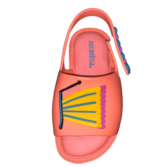 Mini Melissa Mia Fabula Butterfly and Caterpillar Coral Sandals - Picture 10 of 13